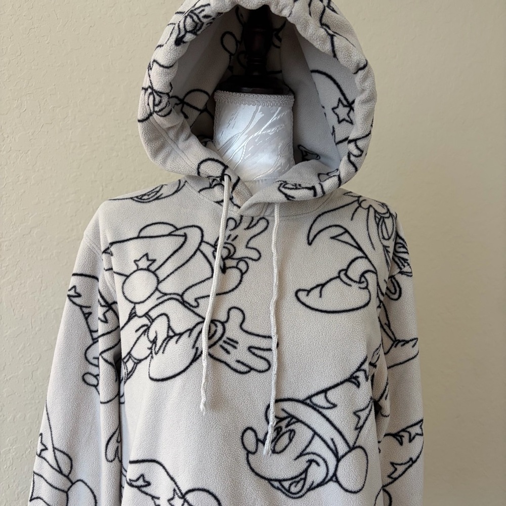 H&M Disney Wizard Mickey‎ Mouse Cream Fleece Hoodie XS - Picture 4 of 15